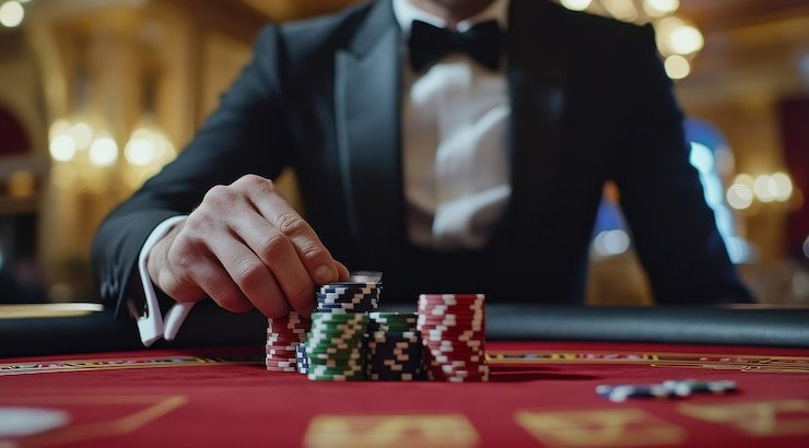 Blackjack game in progress on fortune88 slot with dealer and player cards visible